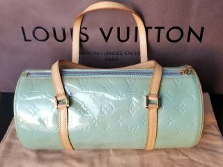 Authentic Louis Vuitton Lv Vernis Bedford Baby Blue (green) Purse Vintage Vi0969