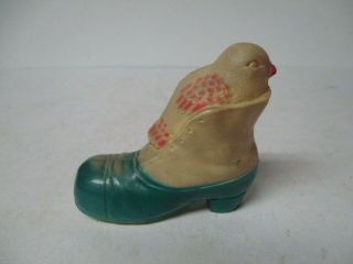 Very Old Celluloid Figure - Bird In Shoe