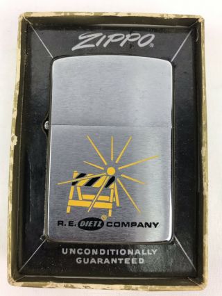 Vtg Rare Zippo Lighter R E Dietz Company