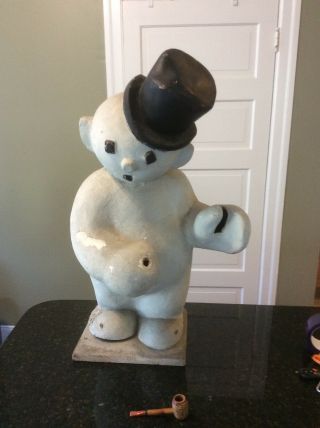 Vintage Snowman,  Store Display? Very Cool And Very Old.  30” Tall