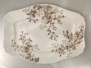 Antique Brown Transferware Platter Alfred Meakin Parisian Granite 1883 - 91