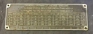 Fantastic Churchill - Redman Lathe? Electrial Advertising Sign (d1)