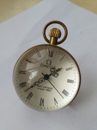 2.  5 Inch / Chinese Vintage Brass Glass Pocket Watch Ball Clock /1