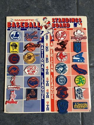 Vintage Mlb 1970’s Baseball Standings Board Expos Vtg 27 Rubber Magnets