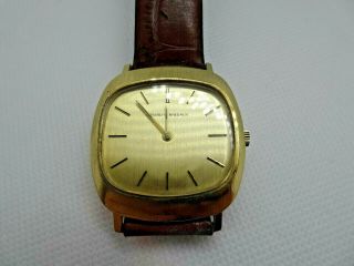 Vintage 1970 ' s Girard Perregaux Solid 18K Gold Gents Watch 6 Month 3