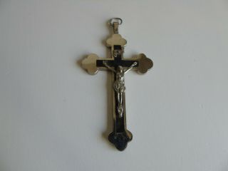 German Ww 2 Field Chaplain Crucifix Cross Chrome Metal,  (mmd 170519 - 1)
