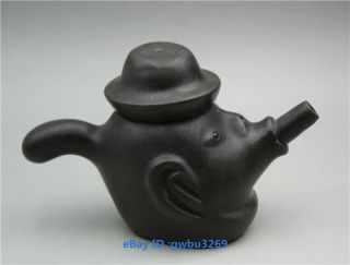 Marks Old China Yixing Zisha Teapot Handmade Character Shape Purple Sand Teapot