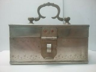 Vintage Etched Box,  Silver Over Brass Or Bronze?