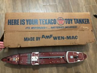 1960’s Texaco Toy Tanker North Dakota Plastic Oil Ship Vintage 2