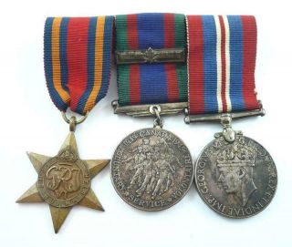 Canada World War II Military Trio Medal Group (Burma Star) & RCAF ID Bracelet 2