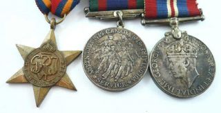 Canada World War II Military Trio Medal Group (Burma Star) & RCAF ID Bracelet 4