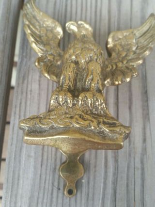 Vintage Cast Brass American Eagle Door Knocker Heritage Patriotic 4