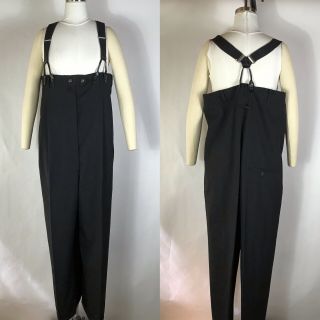 Rare Vtg Jean Paul Gaultier Black Suspender Pants S