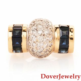 Estate Diamond 1.  90ct Sapphire 14k Yellow Gold Pinky Ring 6.  0 Grams Nr
