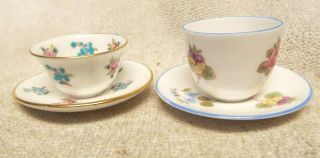 2 Vintage Mini Cup And Saucer Crown Staffs & Shelley