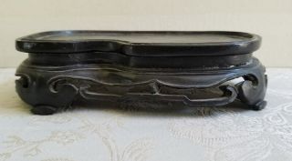 Vintage Black Chinese Carved Wooden Stand For Sculpture.