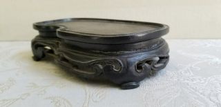 Vintage Black Chinese Carved Wooden Stand For Sculpture. 2