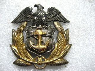 . Us Merchant Marine Cap Badge,  Sterling,  Ww2