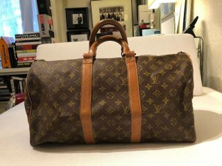 Louis Vuitton Vintage Keepall 1980’s With Lv Keychain