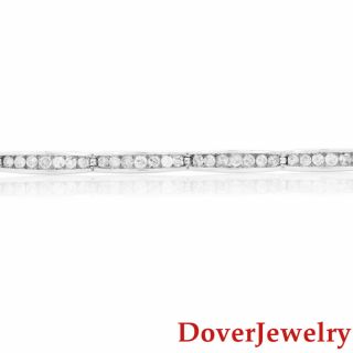 Estate Diamond 14K White Gold Link Bracelet 10.  7 Grams NR 3