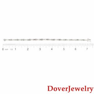 Estate Diamond 14K White Gold Link Bracelet 10.  7 Grams NR 5