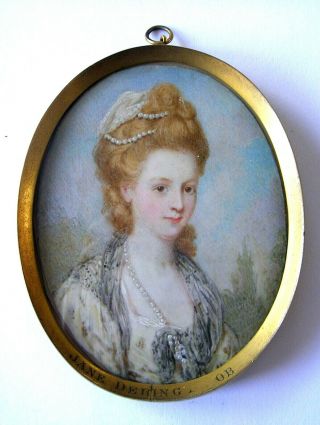 No Reserv C1880 J Dering Portrait Miniature Of A Victorian Lady Vintage Antique