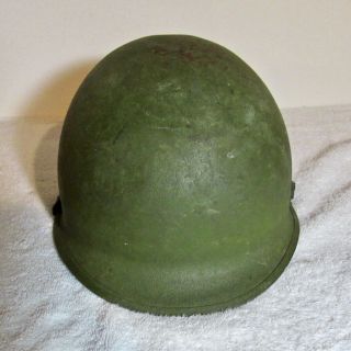 Vintage Wwii Us Army Helmet W/ Strap Swivel Bail Rear Seam