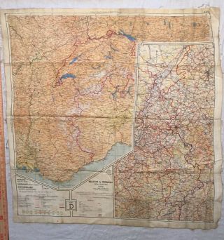 Ww2 Wwii 1943 Escape Evasion Cloth Map 43 C/d Europe France Germany Holland