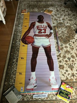 Vintage Michael Jordan 1987 Measure Up Large Life Size Poster 72 " X 29 "