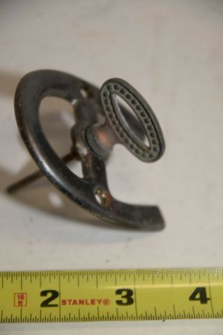 Vintage Antique Horseshoe Door Bell with HAND CRANK Key 2