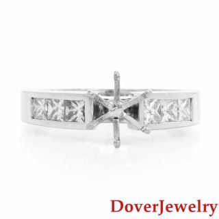 Modern Diamond 14K White Gold Mounting Engagement Ring 5.  4 Grams NR 2
