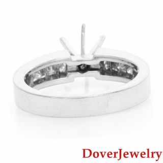 Modern Diamond 14K White Gold Mounting Engagement Ring 5.  4 Grams NR 3