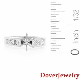 Modern Diamond 14K White Gold Mounting Engagement Ring 5.  4 Grams NR 4