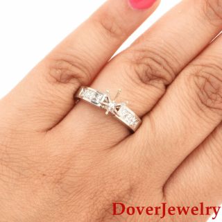Modern Diamond 14K White Gold Mounting Engagement Ring 5.  4 Grams NR 5