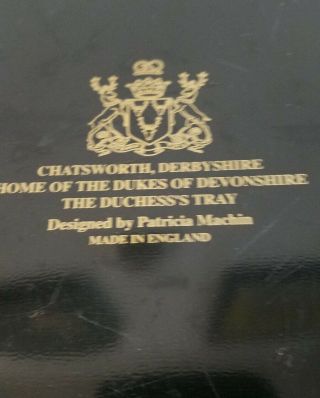 TOWLEWARE TRAY - THE DUCHESS ' S TRAY - DUKES OF DEVONSHIRE - PATRICIA MACHIN - ENGLAND 3