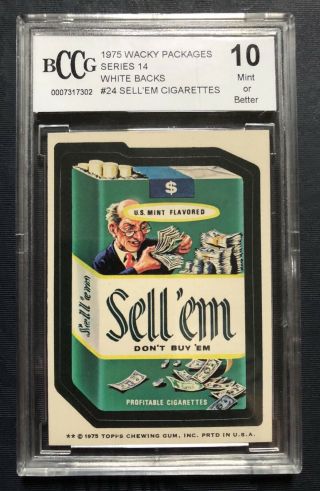 1975 Vintage Topps Wacky Packages Series 14 Sell’em Bccg Graded 10 Wow