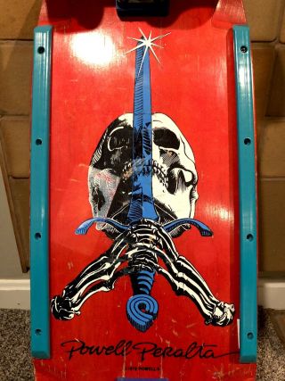 Vintage Powell Peralta Skull & Sword Skateboard STREET BONES WHEELS NOS Trackers 12