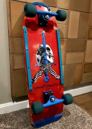 Vintage Powell Peralta Skull & Sword Skateboard Street Bones Wheels Nos Trackers