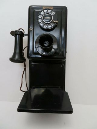 Antique 1920 Western Electric wall telephone 653 A 2 dial rare shelf 6