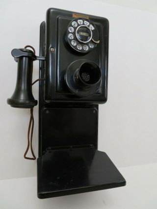 Antique 1920 Western Electric wall telephone 653 A 2 dial rare shelf 8