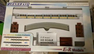 Vintage Ho Scale 1/87 E - R Models Monorail Yellow Stripe 4902,  / Nib