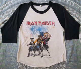 Rare Vintage Iron Maiden World Slavery Tour Shirt 1985 S July 4th Independence