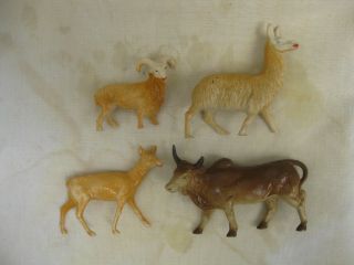 1953 Early Starlux France Hoofed Animal Plastic Zoo Animals