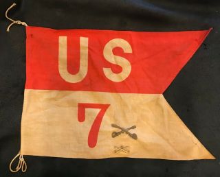 Us Army 7th Cavalry Guidon Flag With Pins
