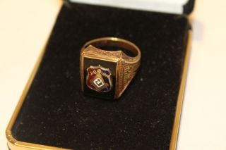 Rare Vtg.  14 K Gold Masonic Jro Uam Gorgeous Ring Size 8,  8.  5g Gram