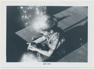 Mystery Hands Boy In Surreal Light Leaks Vtg Abstract Composition Photo Snapshot