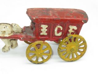 Antique Cast Iron Toy Horse Drawn Ice Wagon Authentic Kenton Co.  Toy 4