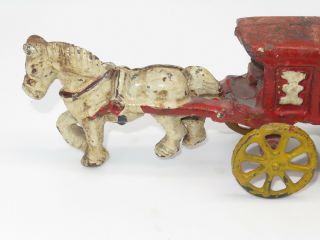 Antique Cast Iron Toy Horse Drawn Ice Wagon Authentic Kenton Co.  Toy 5