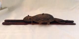 Rare Antique Folk Art Baby Beaver Ice Fishing Decoy And Jig Stick