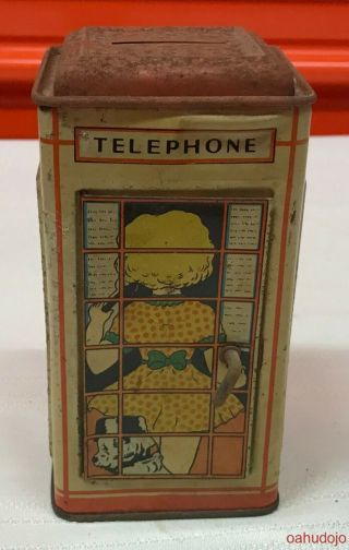 Chad Valley Co. ,  Ltd.  Telephone Booth Bank Made In Harborne,  England